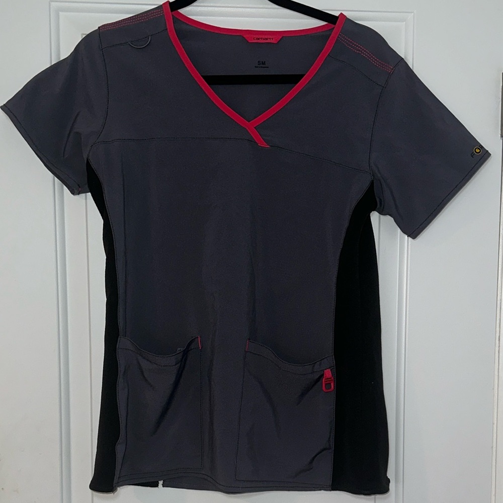 Carhartt Women's Gray and Pink Scrub Top And Bottom